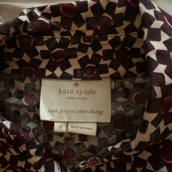 Kate Spade Floral Midi Dress in Burgundy and Pink - Picture 2 of 2